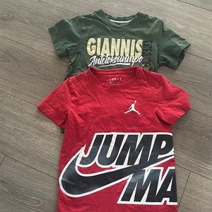 Lot of boys jordan and Nike shirts